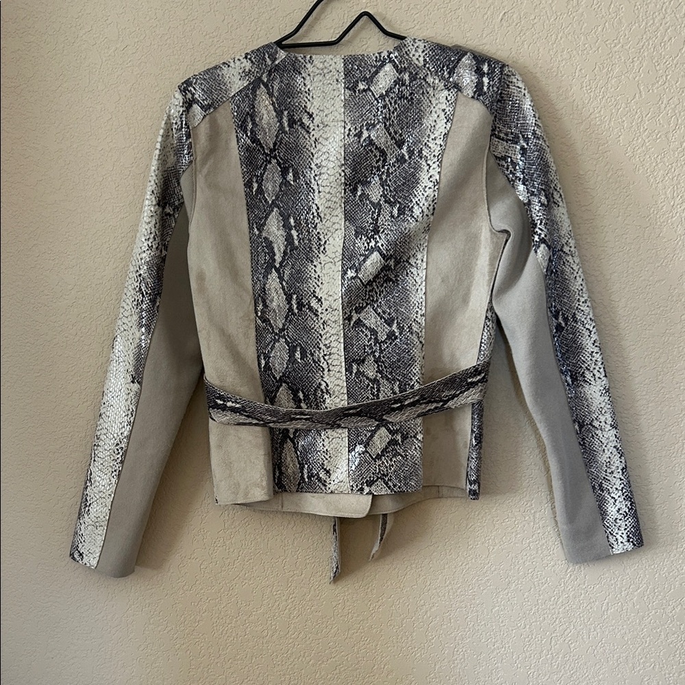Marciano Women's Snake Print Blazer - Black and White - Picture 4 of 5